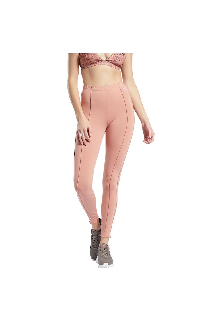 Colanti sport talie inalta - croiala mulata - roz - 93% bumbac - 7% elastan