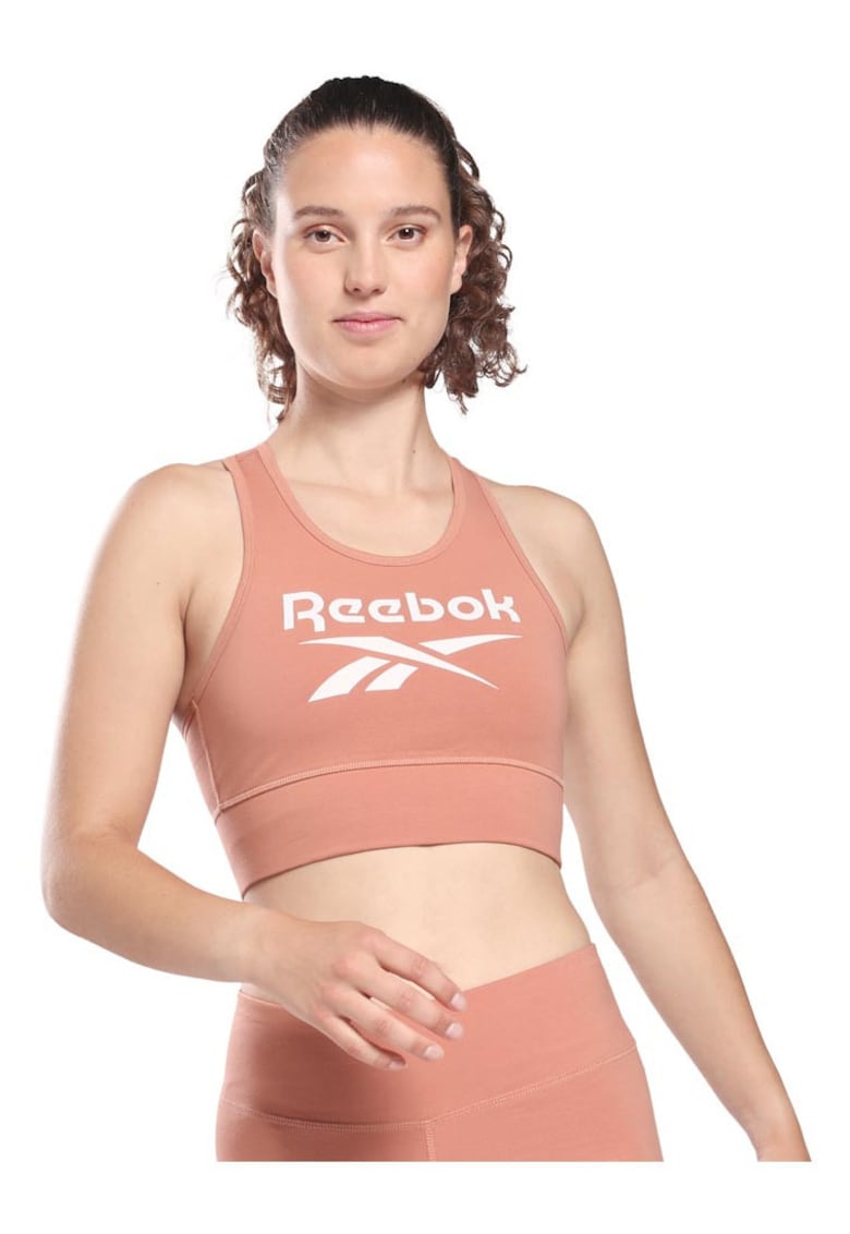 Bustiera sport roz - bumbac elastic -
