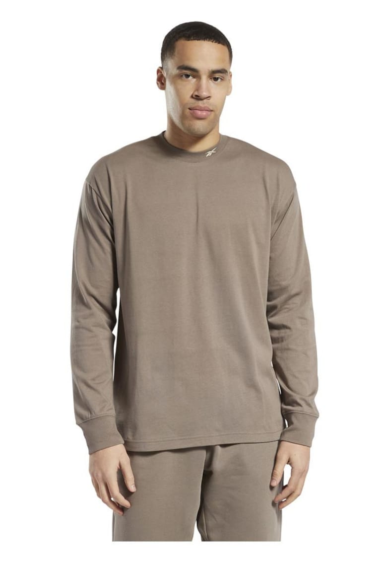 Tricou barbati lung - bumbac - maro