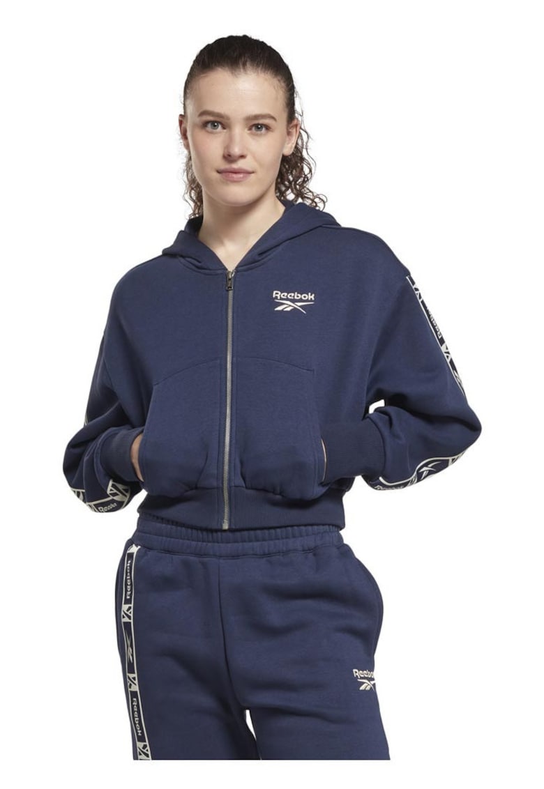 Hanorac sport dama - gluga - albastru - fleece -