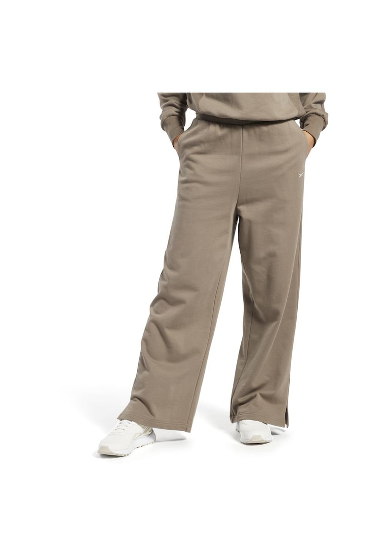 Pantaloni sport din bumbac - croiala larga - culoare maro - fabricat din Better Cotton -