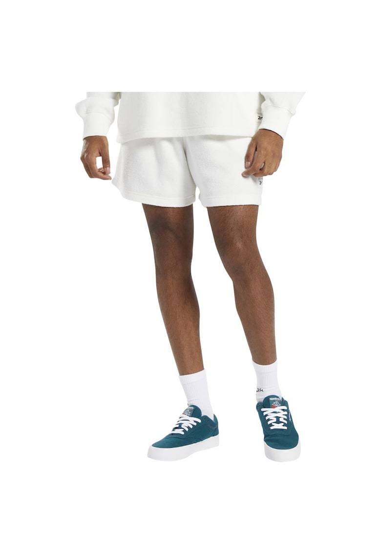 Pantaloni scurti barbati croiala confortabila - alb - poliester/viscoza -