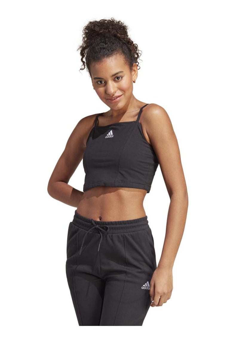 Maiou sport dama - adidas - inspirat de corset - bumbac elastic - negru