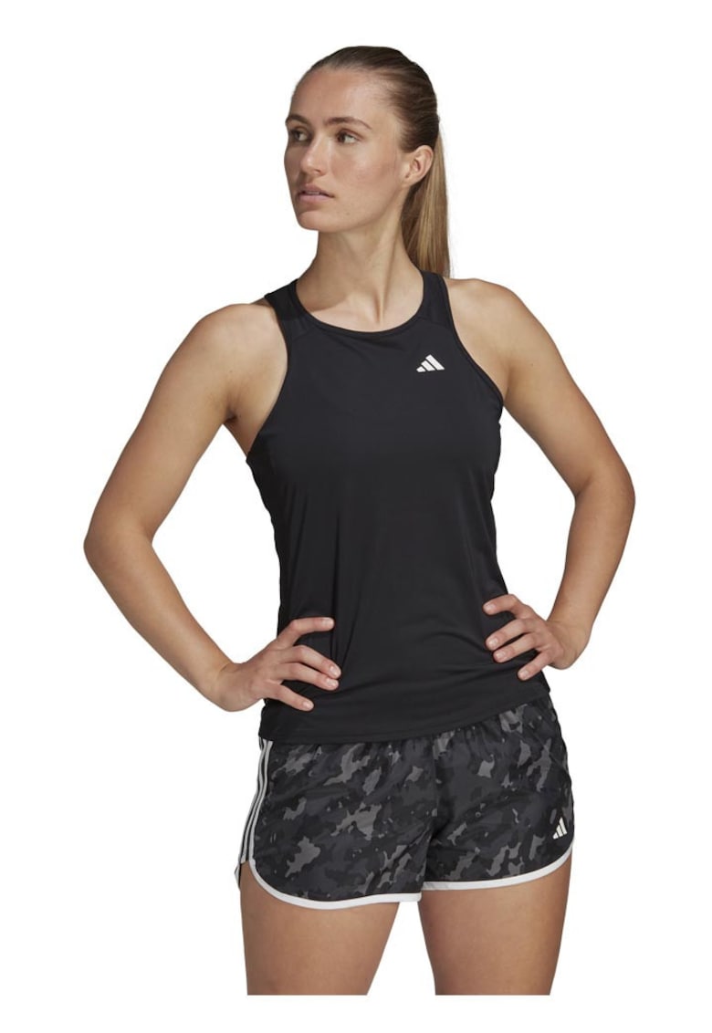 Maiou sport dama - adidas - Own the Run - negru - material reciclat - design reflectorizant -
