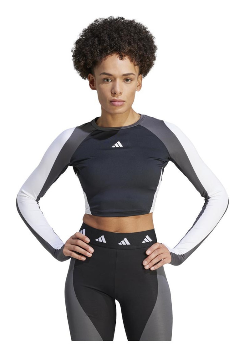 Bluza sport dama - adidas - Techfit - senzatie uscata - negru - material reciclat -