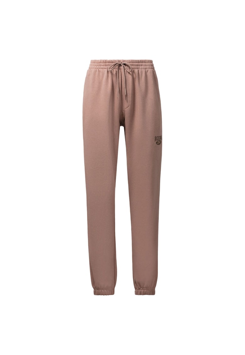 Pantaloni sport unisex croiala lejera - talie elastica - bumbac - maro taupe