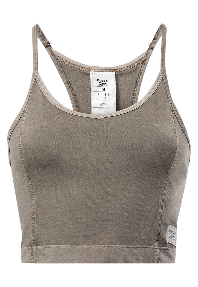 Maiou sportiv dama decolteu rotund - spate racerback - culoare maro - 100% bumbac