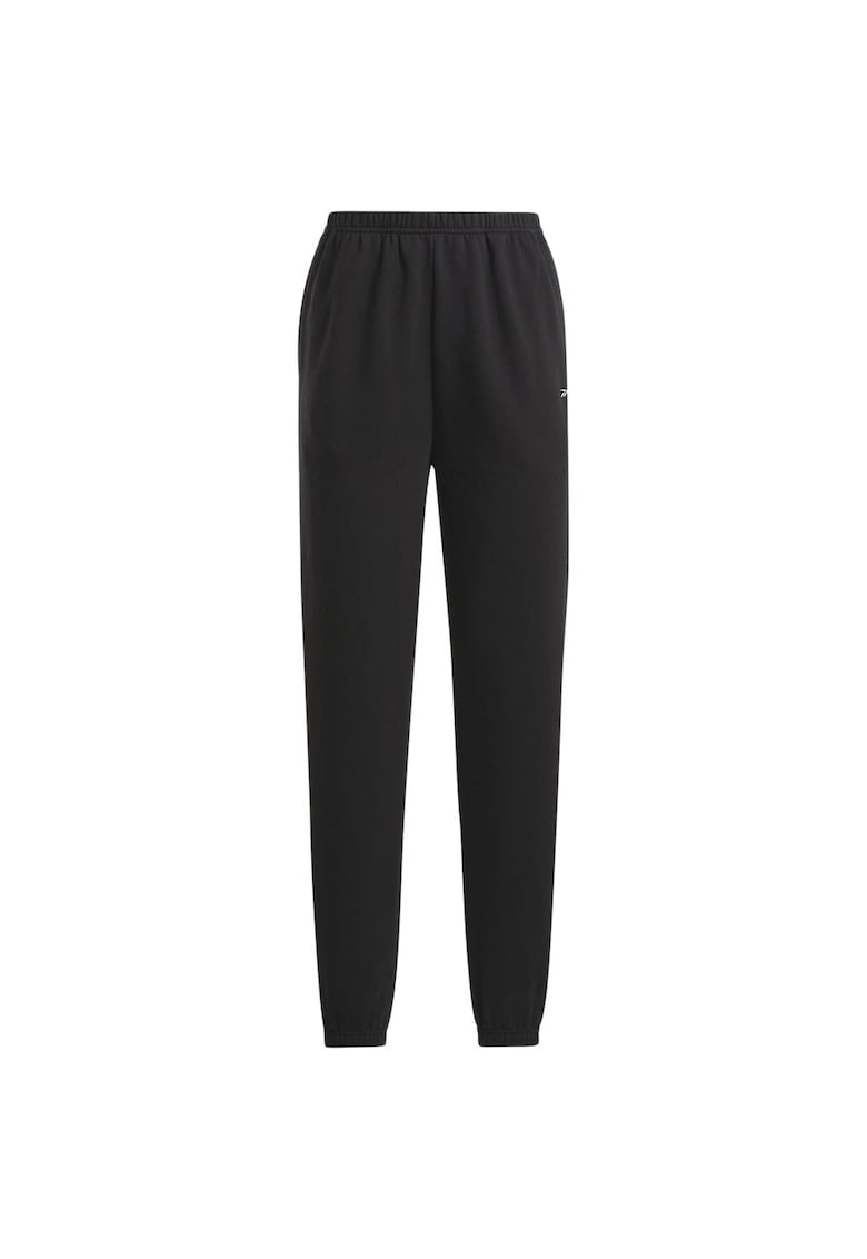 Pantaloni sport dama croiala slim - negru - bumbac - fleece