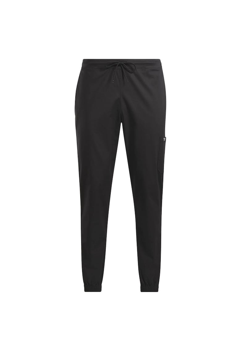 Pantaloni jogger negru - bumbac si sintetic - croiala normala - talie elastica -