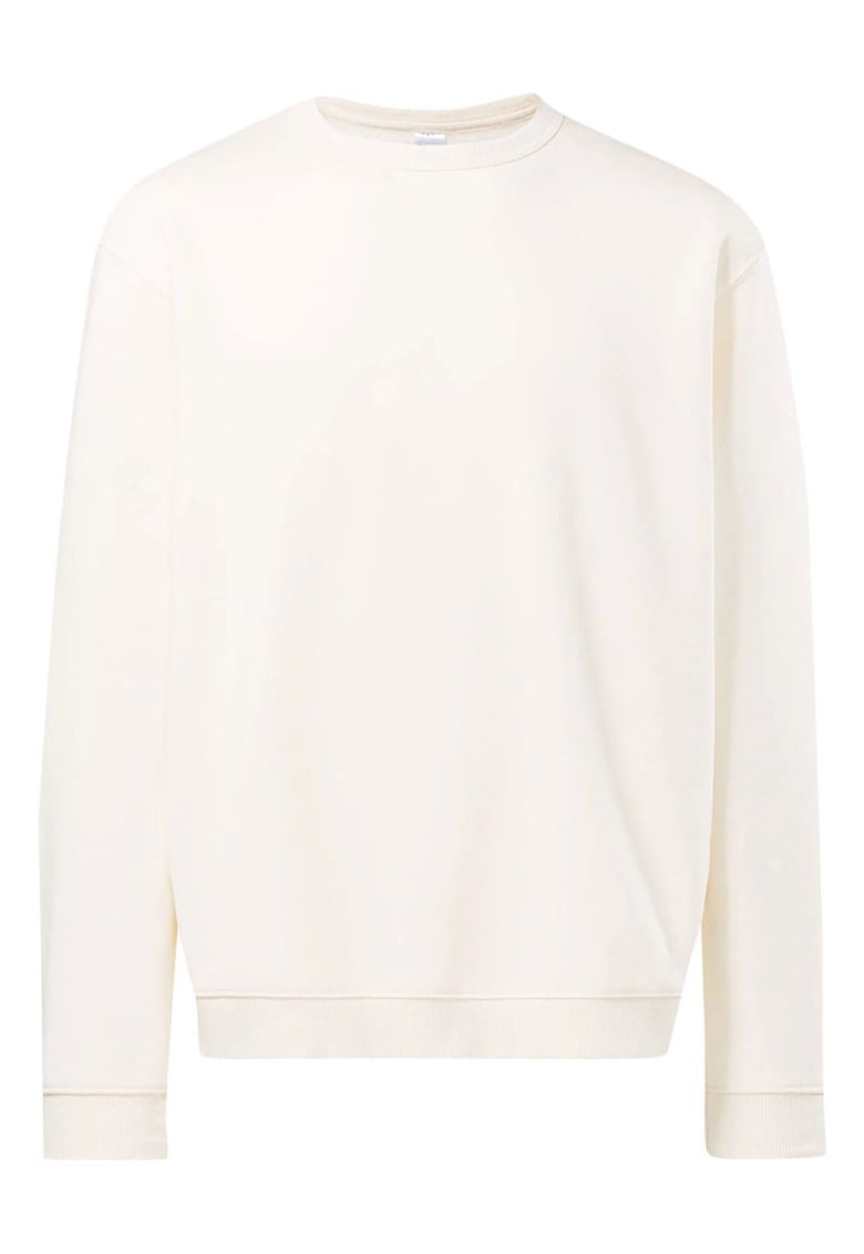 Bluza unisex crem - bumbac moale si poliester reciclat - design simplu