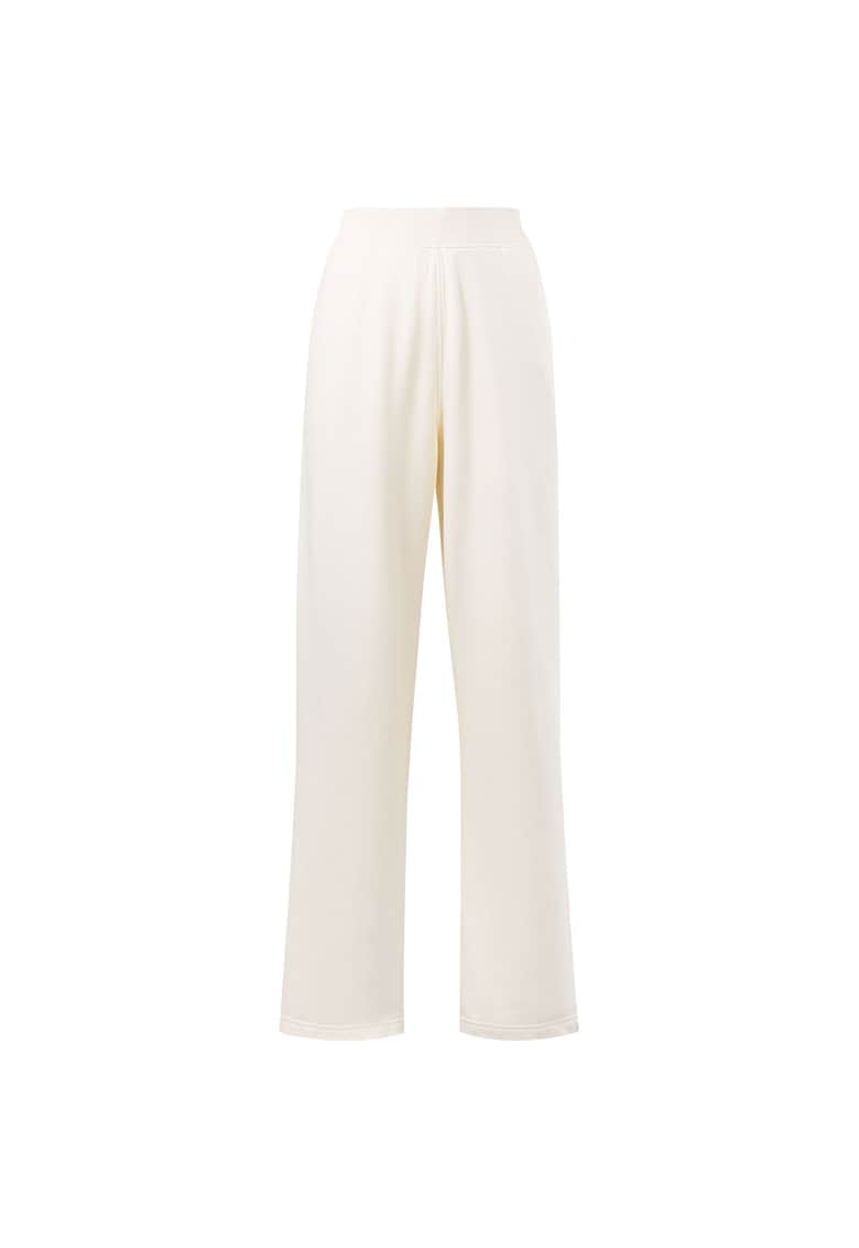 Pantaloni sport dama fleece - alb
