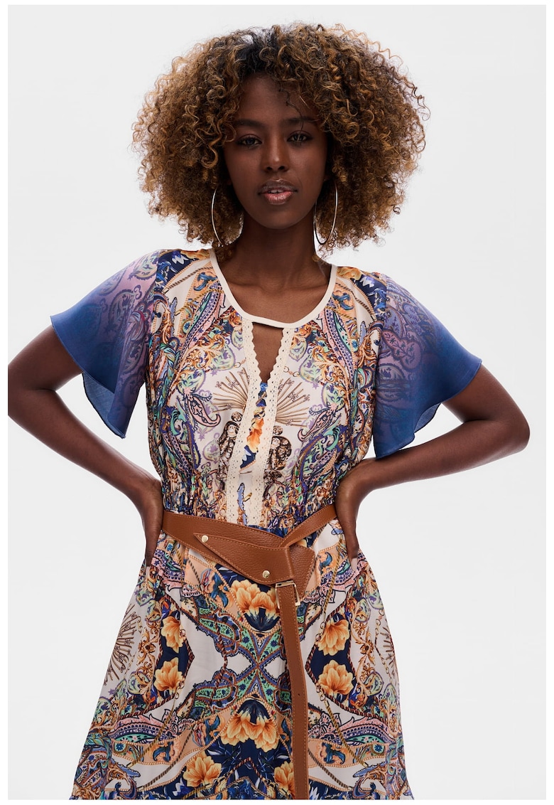 Rochie maxi cu imprimeuri variate Xennia