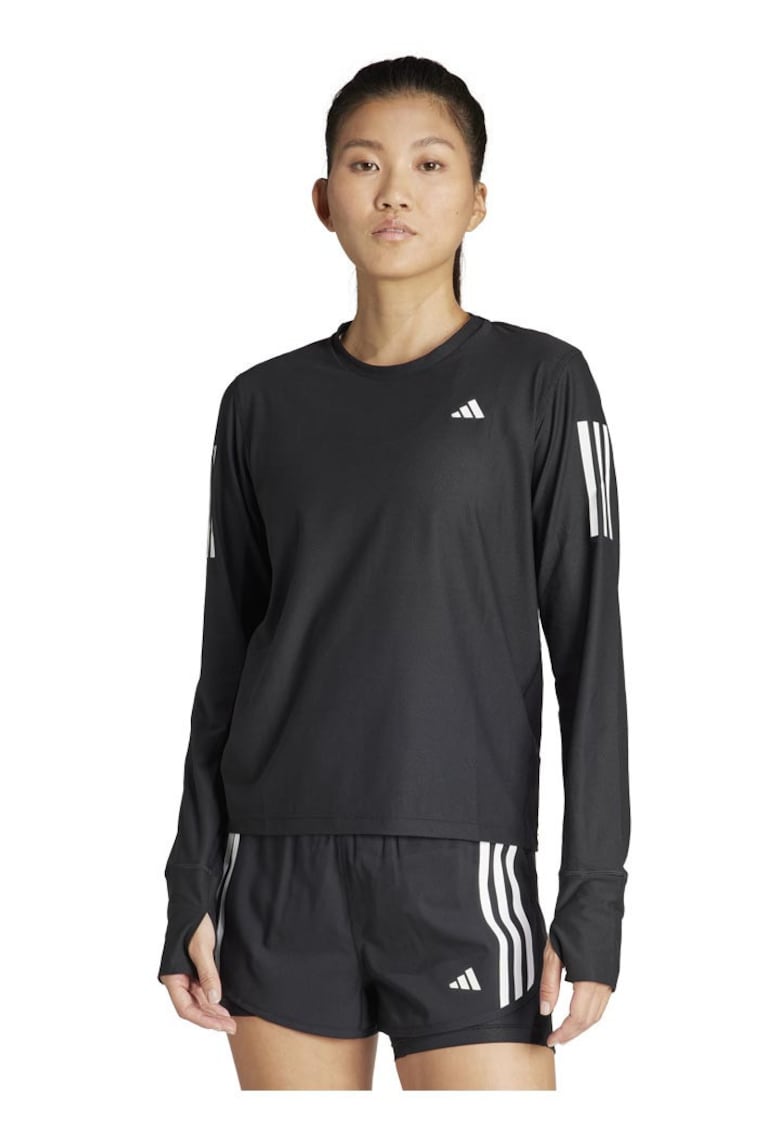 Bluza sport dama - adidas - Own the Run - confort - negru - materiale reciclate
