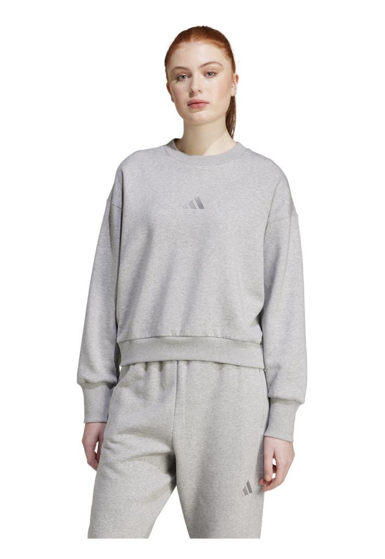Bluza sport - Adidas - croiala lejera - gri - bumbac si fleece reciclati