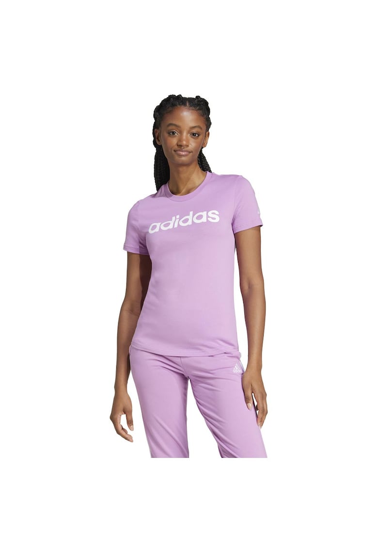 Tricou sport Adidas IY9192 - mulat - roz - bumbac -