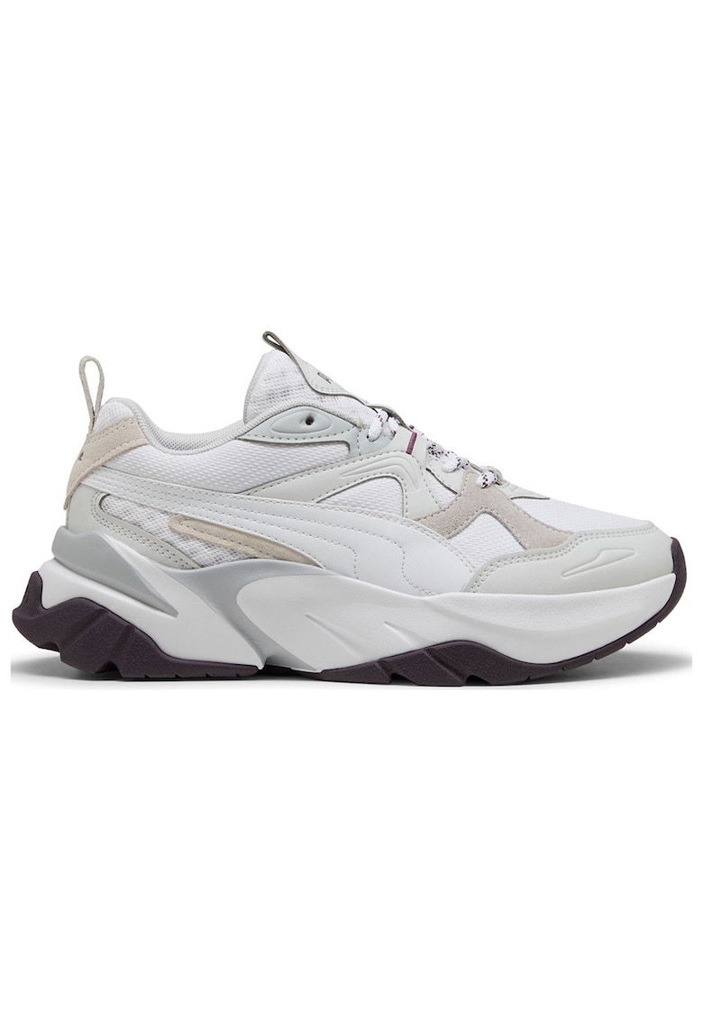 Pantofi sport dama - Sophyr - material textil si piele intoarsa - alb