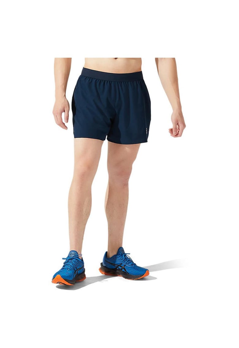Pantaloni sport barbati 5IN - reflectorizanti - talie elastica - poliester/elastan - bleumarin -