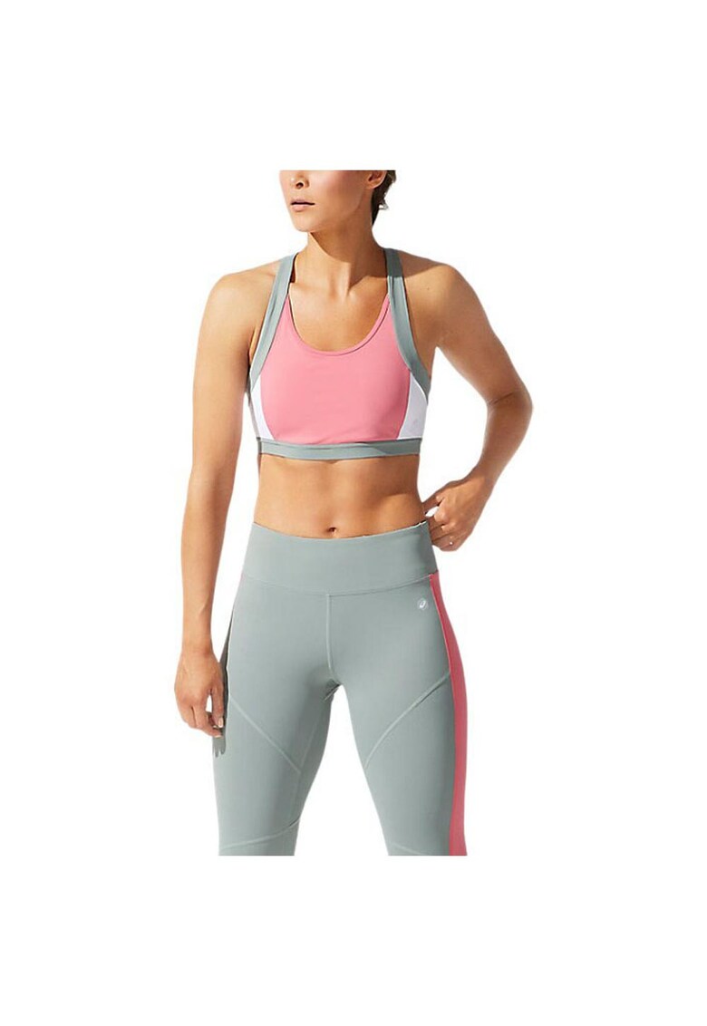Bustiera sport model Color Block - poliester - roz
