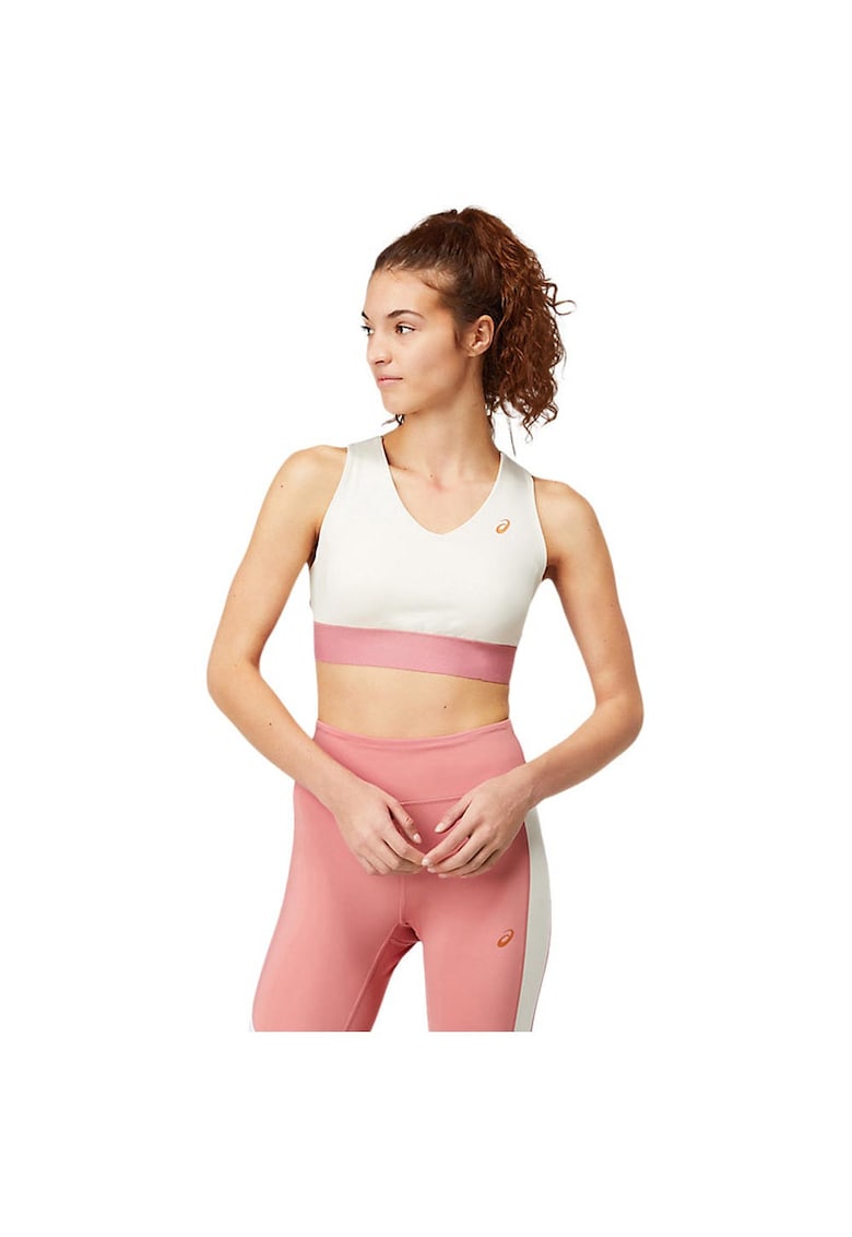 Bustiera sport Color Block III - respirabila - din materiale reciclate - alb