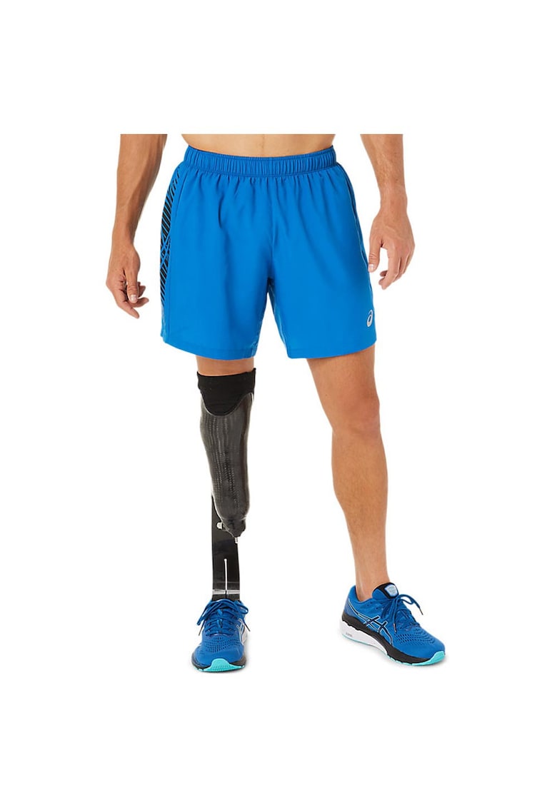 Pantaloni sport pentru barbati ICON 7IN - cu snur de ajustare - poliester - albastru -