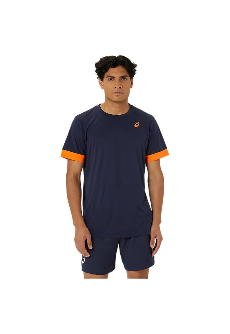 Tricou sport model Court SS - croiala confortabila - decolteu rotund - albastru - poliester -