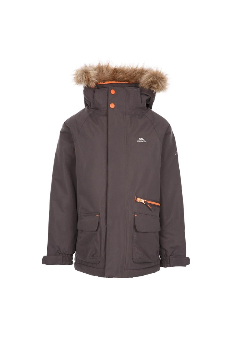 Geaca copii Upbeat - impermeabila - rezistenta la vant - cu gluga detasabila - fleece Sherpa - microfibra de poliester - maro