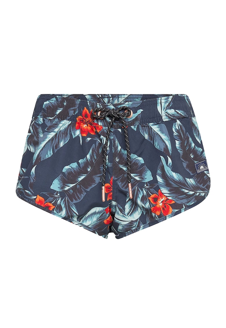 Costum de baie femei Superdry Surf - albastru inchis - cu imprimeu floral -