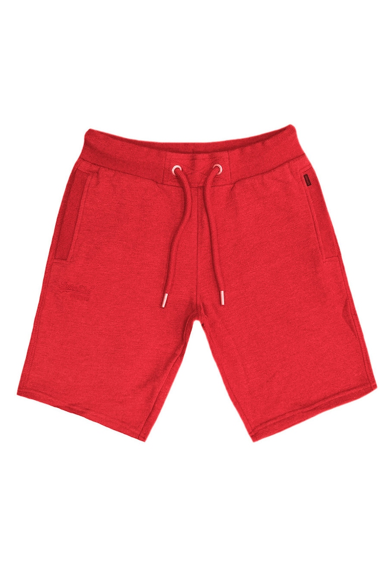 Pantaloni scurti barbati Superdry - bumbac organic - rosu - cu logo vintage -