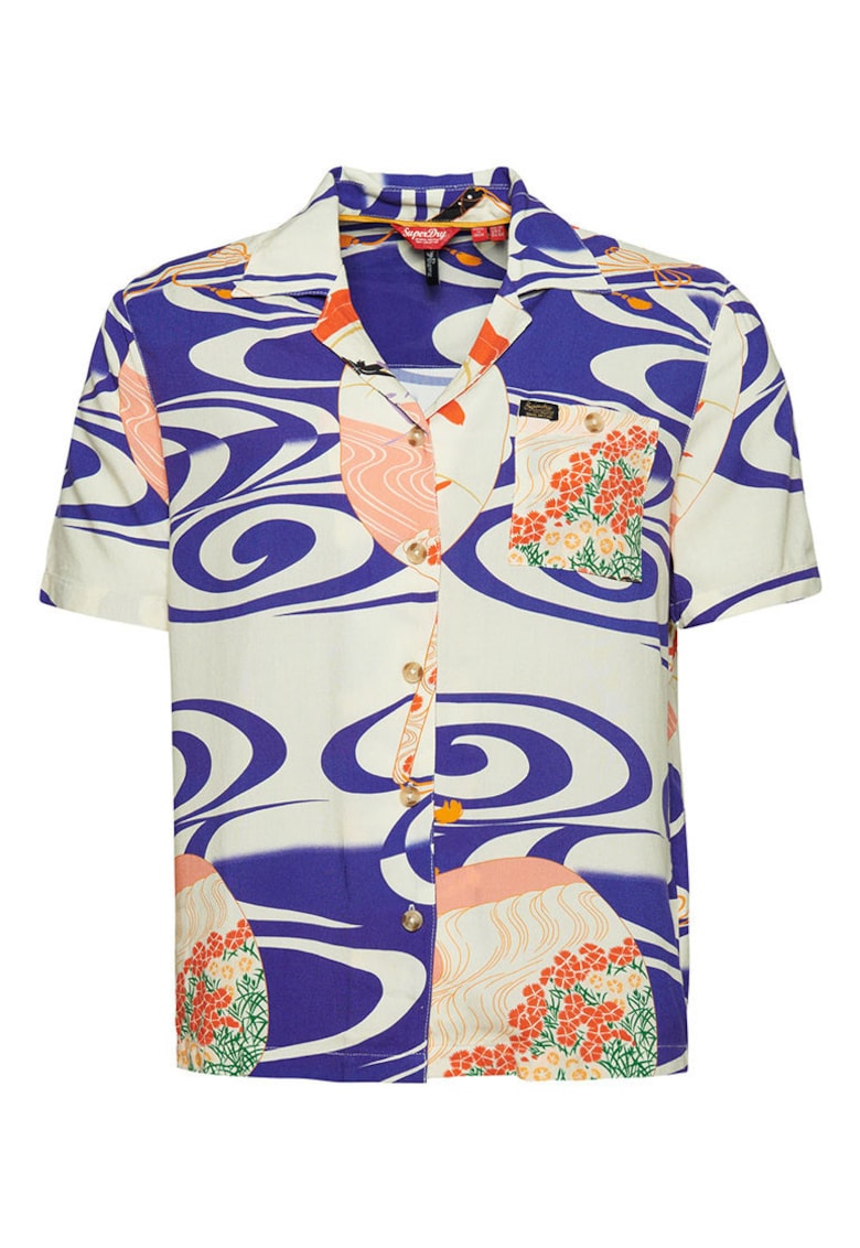 Tricou dama Superdry Beach Resort - design modern - viscoza - multicolor -