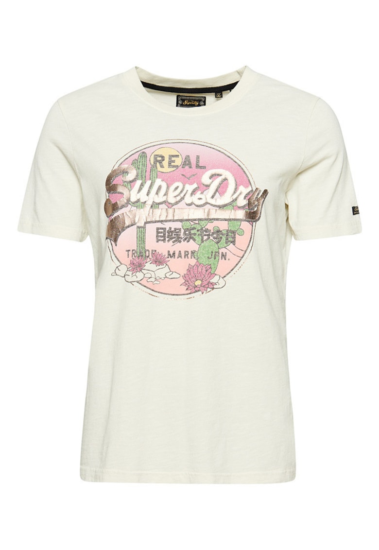 Tricou dama - Superdry - cu logo vintage - multicolor - bumbac