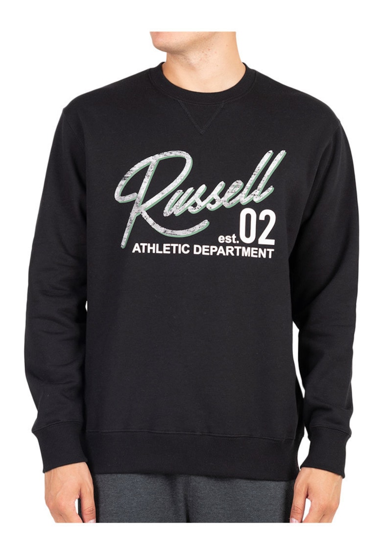 Bluza croiala standard - decolteu rotund - negru - bumbac 60% -