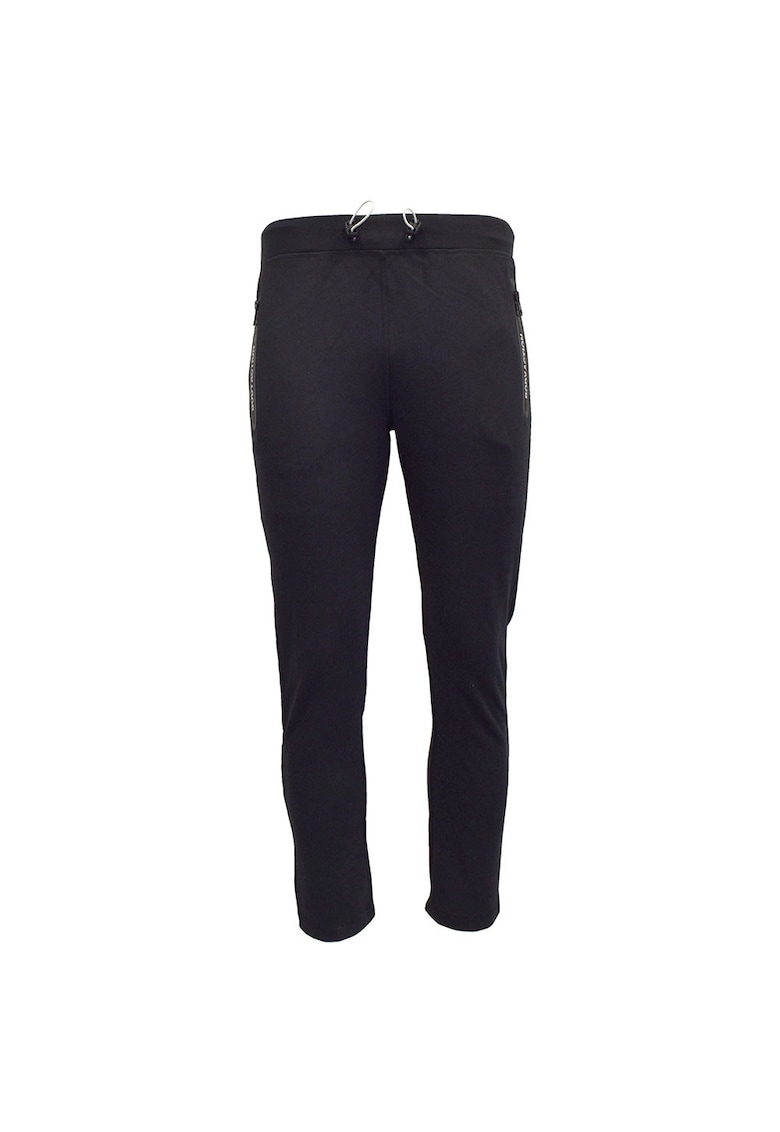Pantaloni sport barbati buzunare cu fermoar - bumbac/poliester - negru -