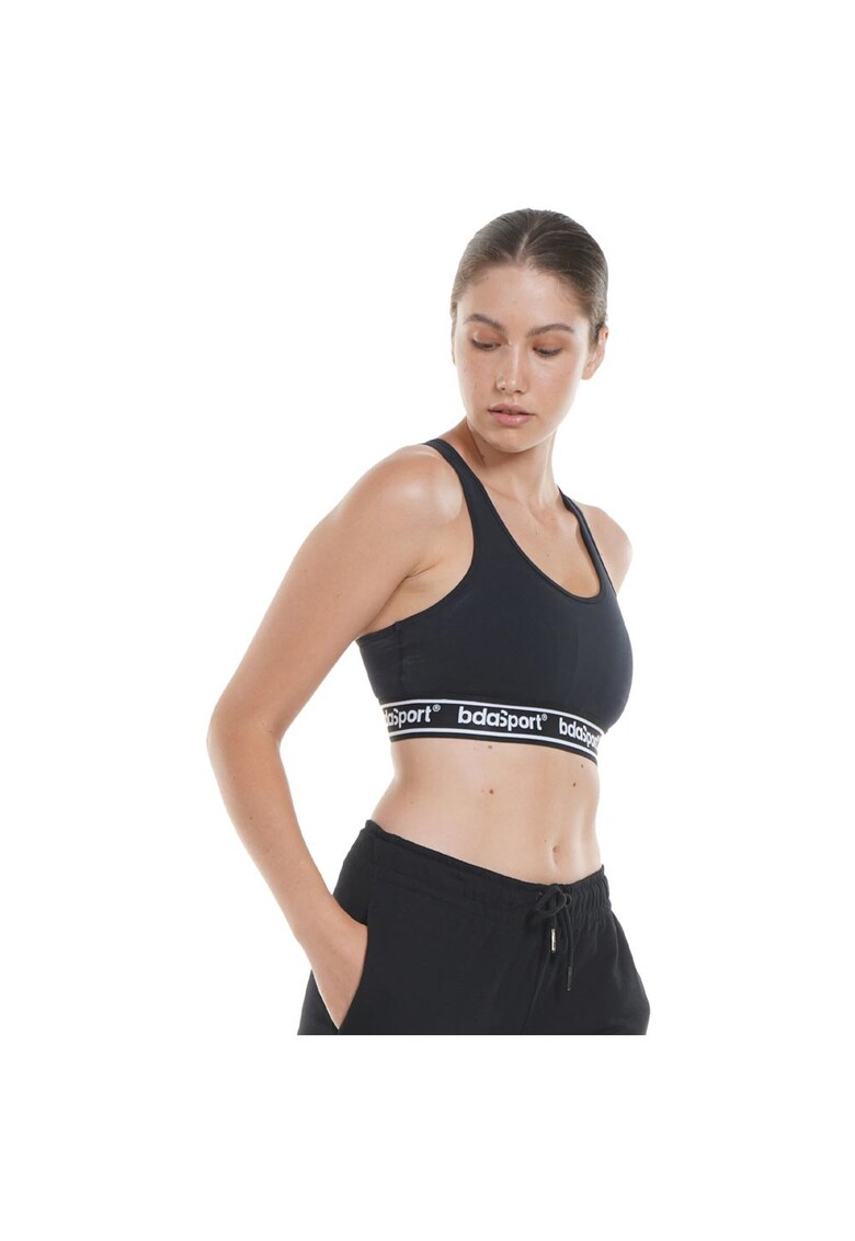Bustiera sport cupe detasabile - spate sport - negru - poliester-elastan -