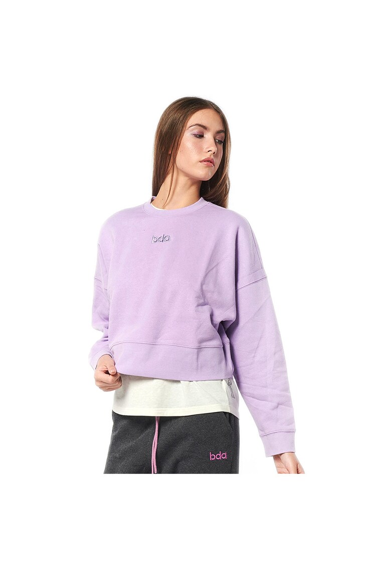Hanorac sport dama croiala confortabila - decolteu rotund - bumbac/poliester - lila -