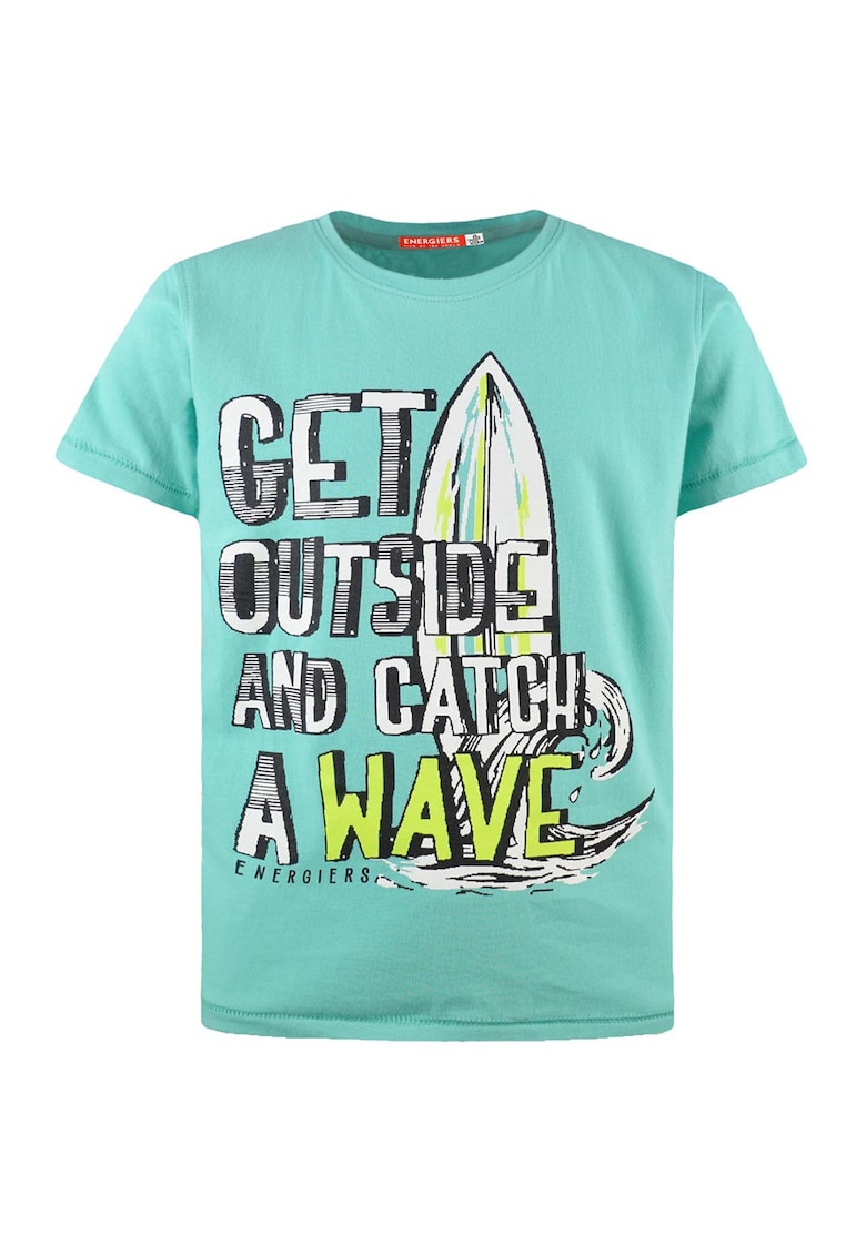 Tricou copii imprimeu Get Outside - bumbac - verde