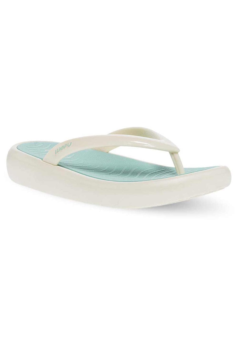 Slapi de plaja talpa antiderapanta - calcai confortabil - alb-verde - spuma EVA