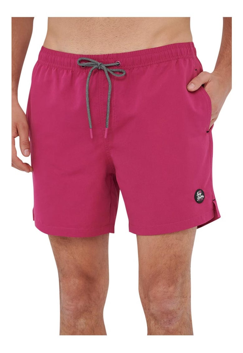 Slipi de baie talie medie - croiala regulata - magenta - 100% poliester -