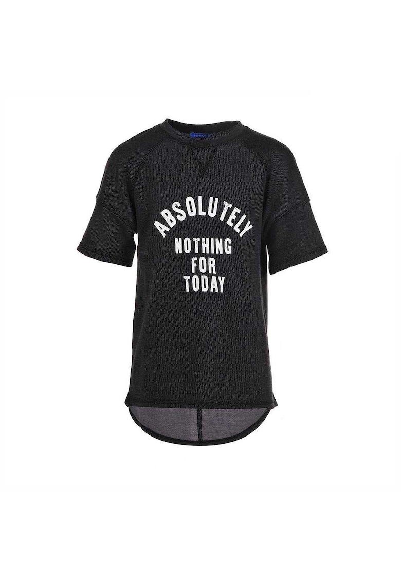Tricou reversibil copii - asimetric - negru - bumbac