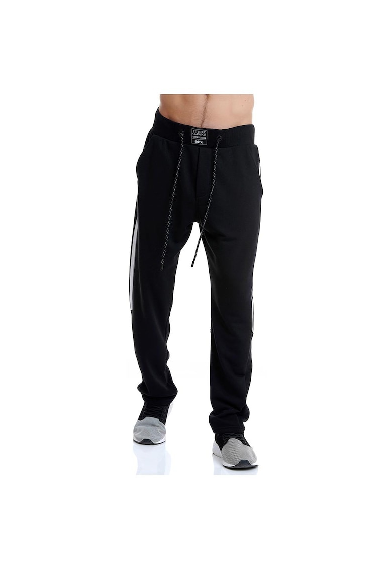 Pantaloni sport pentru barbati banda elastica - bumbac/poliester - negru -