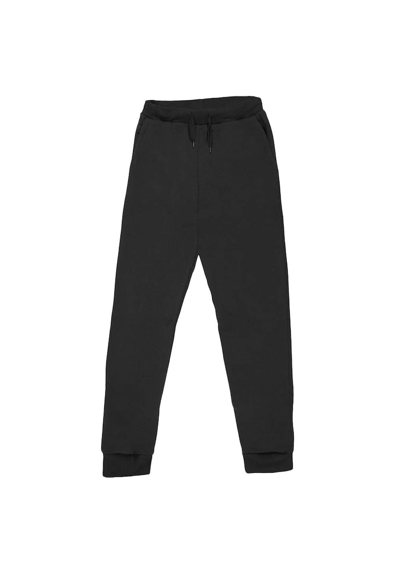 Pantaloni sport copii elastic talie - bumbac/poliester - negru