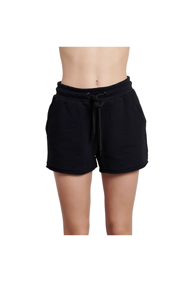 Pantaloni scurti sport dama 1221-909605 - Bumbac/Poliester - Negru