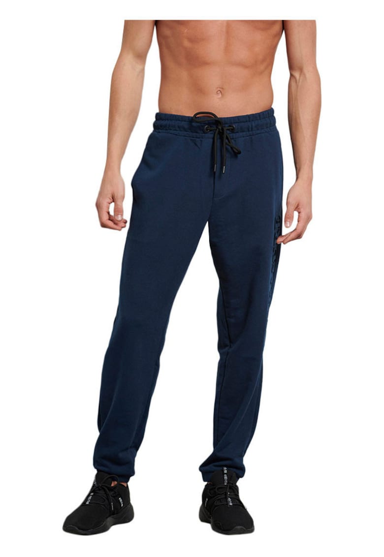 Pantaloni sport barbatesti bleumarin - talie elastica - doua buzunare - bumbac/poliester -