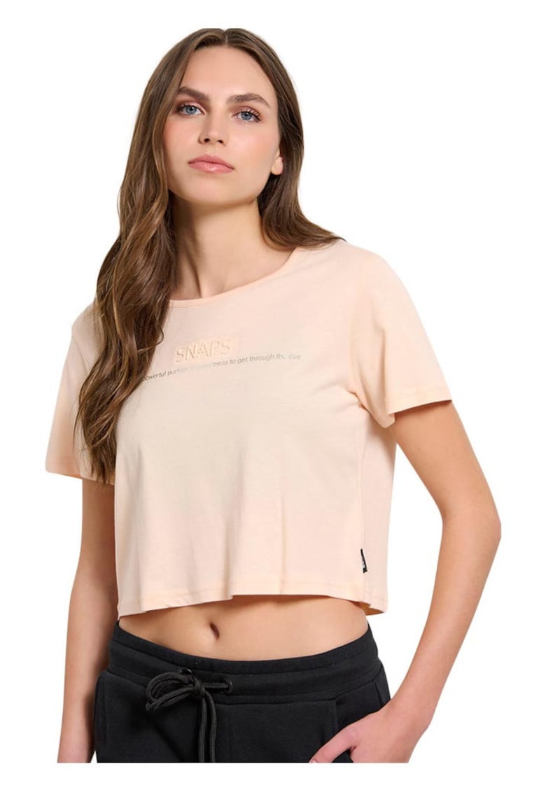 Tricou scurt dama portocaliu - modal si bumbac
