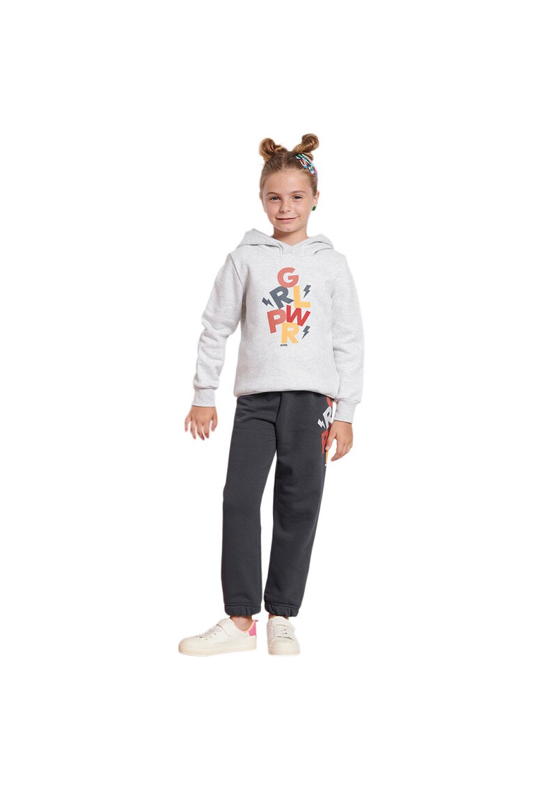 Set trening copii hanorac cu gluga si pantaloni jogger - imprimeu - multicolor - bumbac/poliester