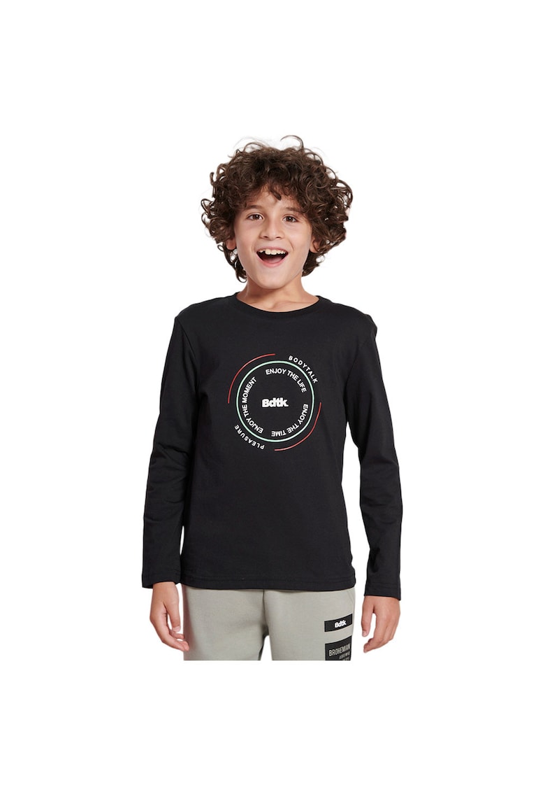 Bluza cu maneca lunga 1232-751426 - bumbac - Negru