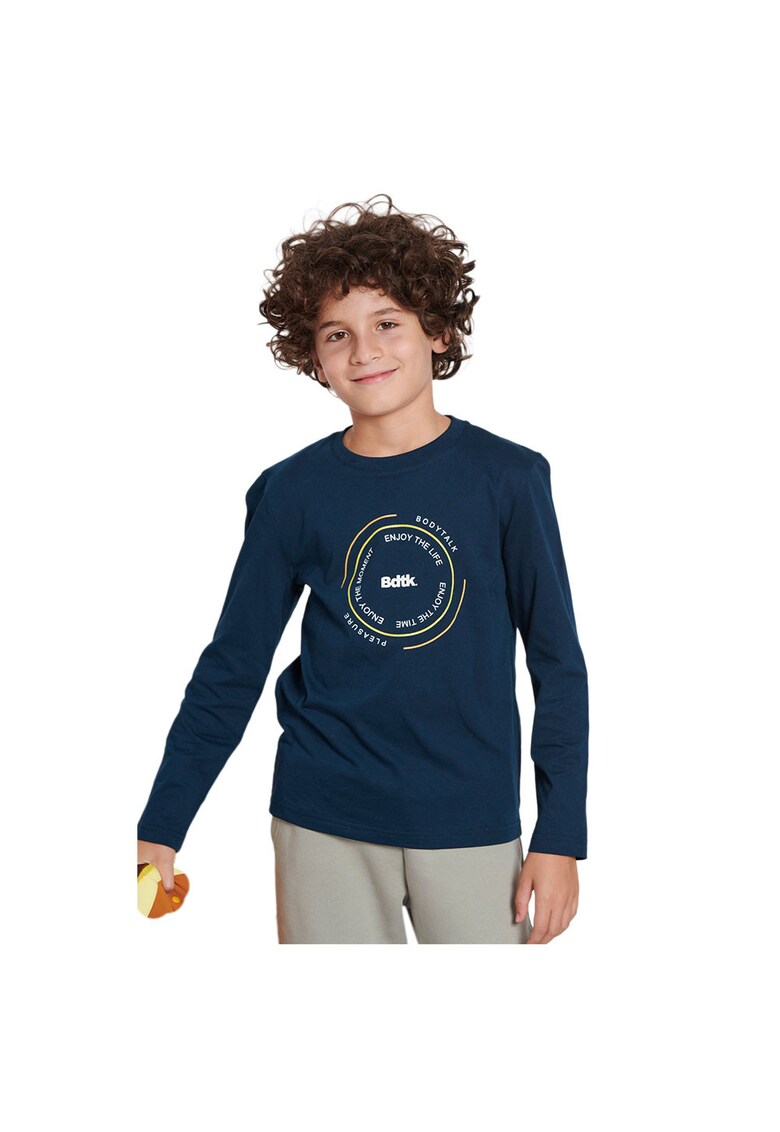 Bluza cu maneca lunga 1232-751426 - bumbac - Bleumarin