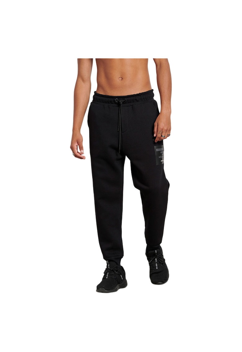 Pantaloni sport barbati Brohemian - captuseala fleece - bumbac/poliester - negru