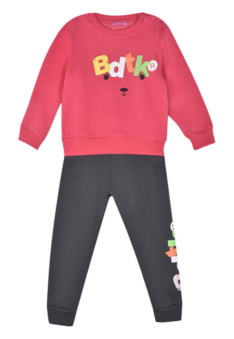 Set pentru bebelusi bluza si pantaloni - confortabil - roz/negru - bumbac 70%