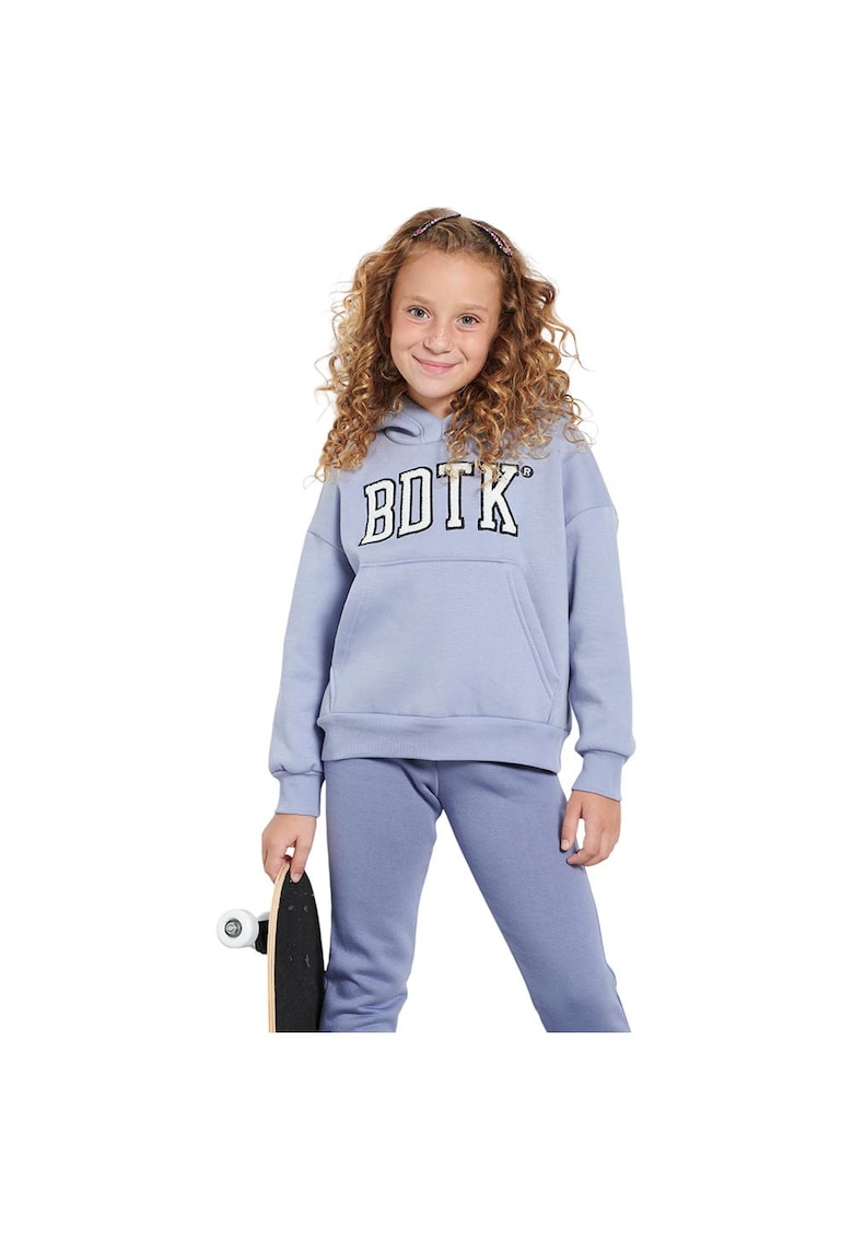 Hanorac copii 1242-707625 - cu gluga - captuseala fleece - bumbac/poliester - albastru