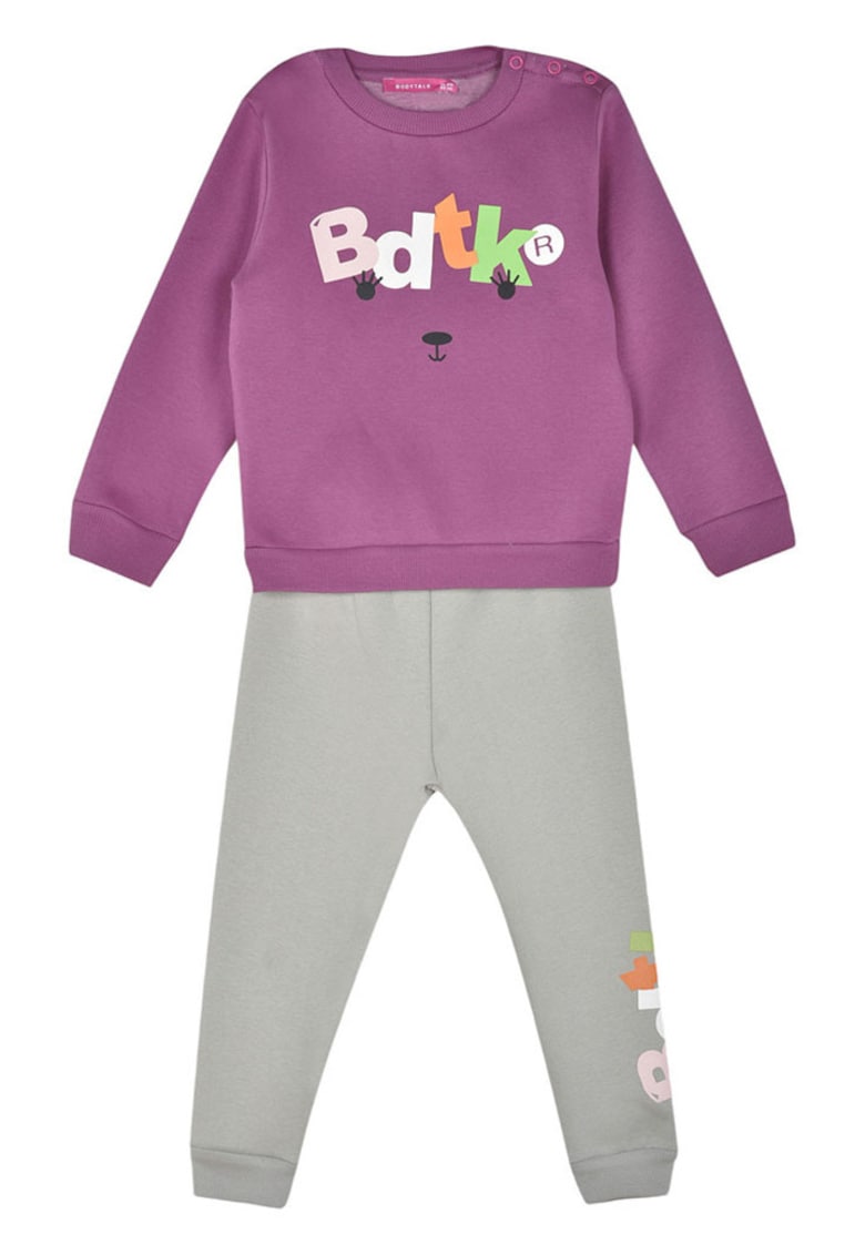 Set pentru bebelusi bluza si pantaloni - confortabil - gri-violet - bumbac